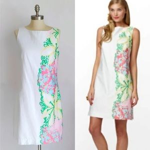 Lilly Pulitzer Margot Mariposa Placed White Shift Dress Size 14